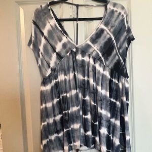 Grace & Lace Flowy Blue Tie Dye Shirt